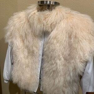 Oversized Medium Cream Bomber With Removable Sleeves Statement Coat